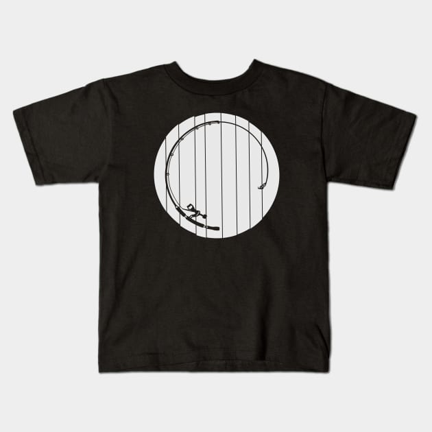 Fishing rod moon silhouette. Kids T-Shirt by MoonSilhouette